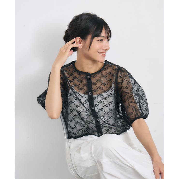 BLK1 | オーガンジー半袖BL | RETRO GIRL