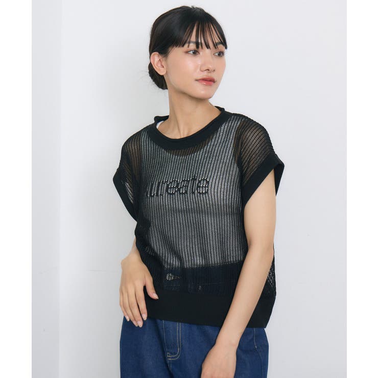 BLK1 | ノースリロゴメッシュNT | RETRO GIRL