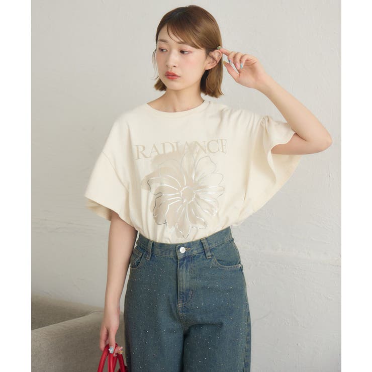 花プリント袖フリルTEE | RETRO GIRL | 詳細画像15 