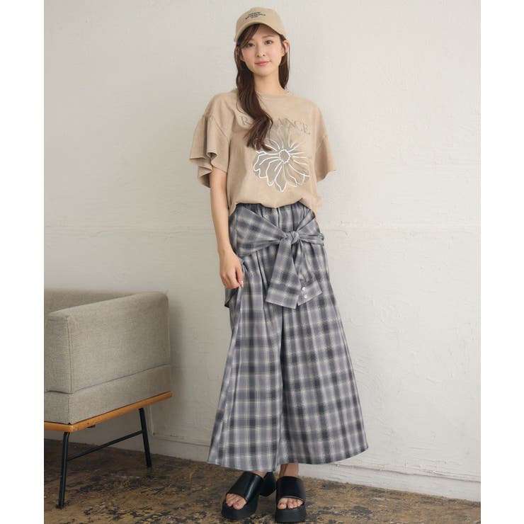 花プリント袖フリルTEE | RETRO GIRL | 詳細画像3 