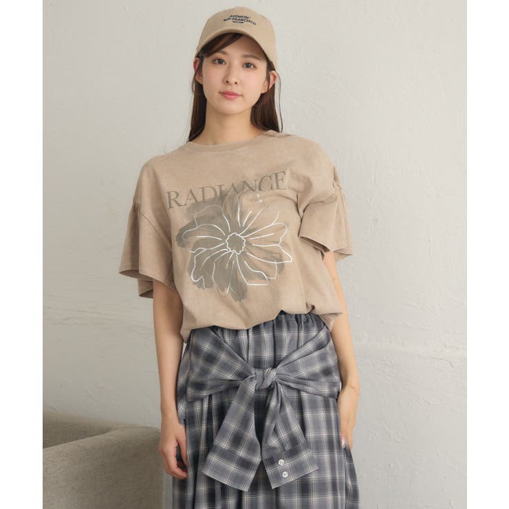 花プリント袖フリルTEE | RETRO GIRL | 詳細画像7 