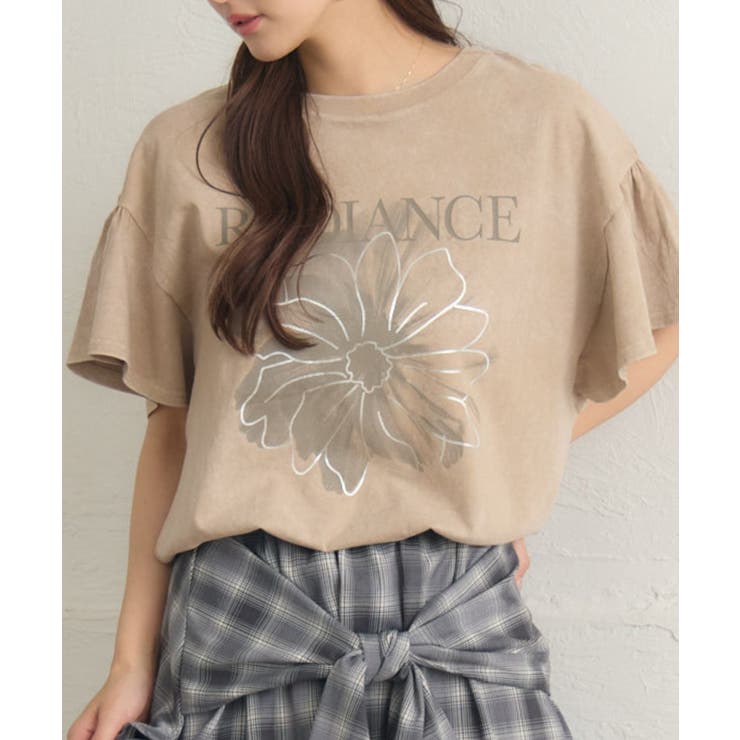 BEG0 | 花プリント袖フリルTEE | RETRO GIRL