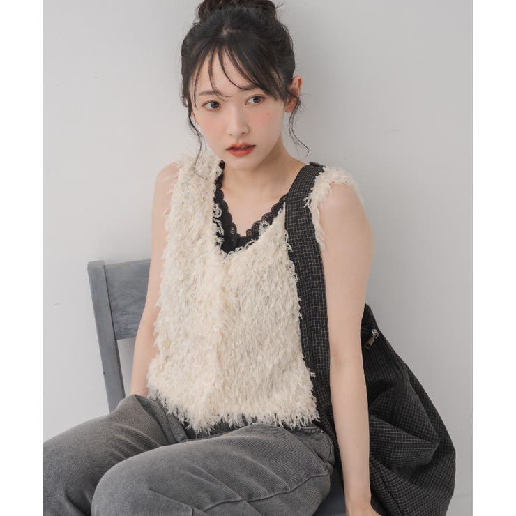 前釦フェザーベスト | RETRO GIRL | 詳細画像2 