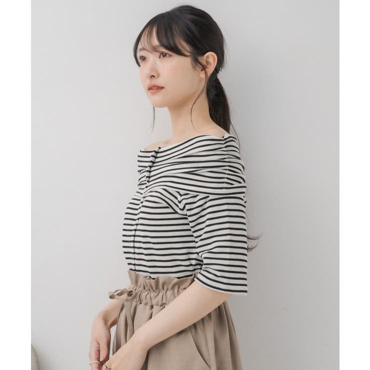 ワッフル2wayオフショルCT[品番：RTGW0009169]｜RETRO GIRL