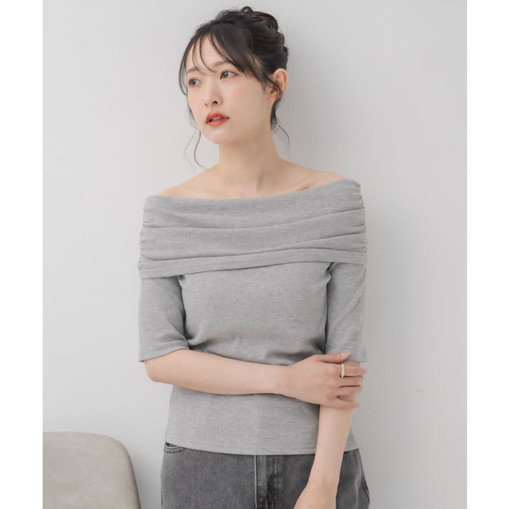 GRY0 | ワッフル2wayオフショルCT | RETRO GIRL