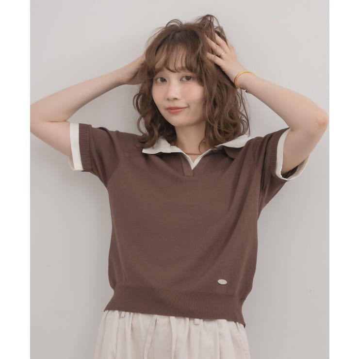 シャツ襟ドッキングニット | RETRO GIRL | 詳細画像14 