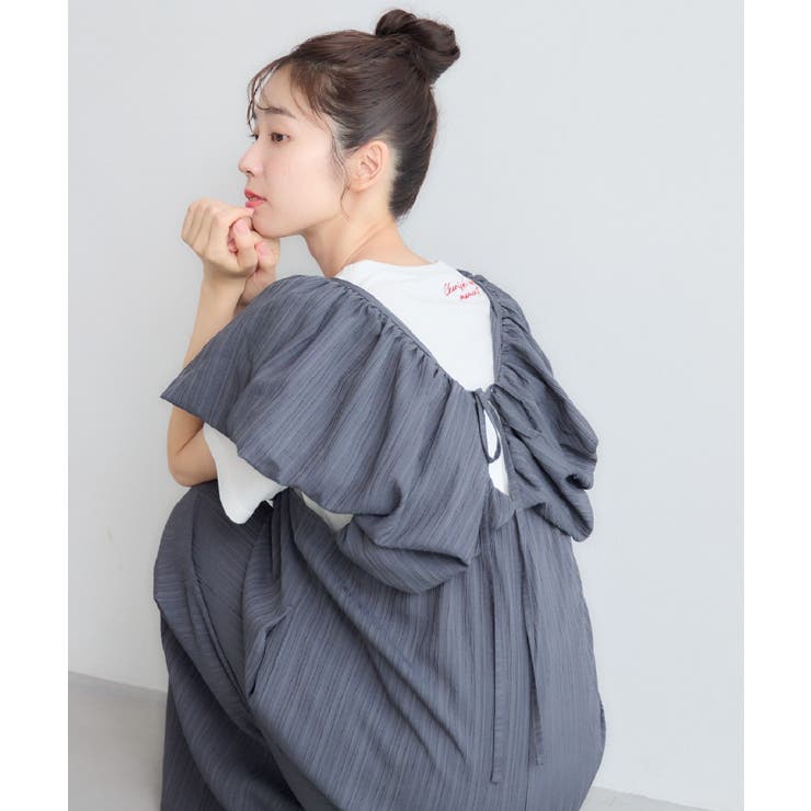 GRY2 | パフ袖サロペット | RETRO GIRL