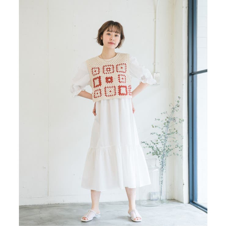 vintage クロシェ チュニック ワンピース クロシェSETワンピース[品番：RTGW0005301]｜RETRO GIRL（レトロ