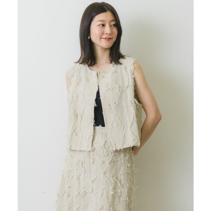 blank ジャガードベスト ノーカラージャガードベスト[品番：RTGW0006729]｜RETRO GIRL