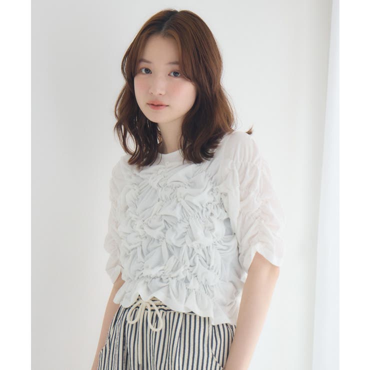 WHT4 | シャーリングカットソー | RETRO GIRL
