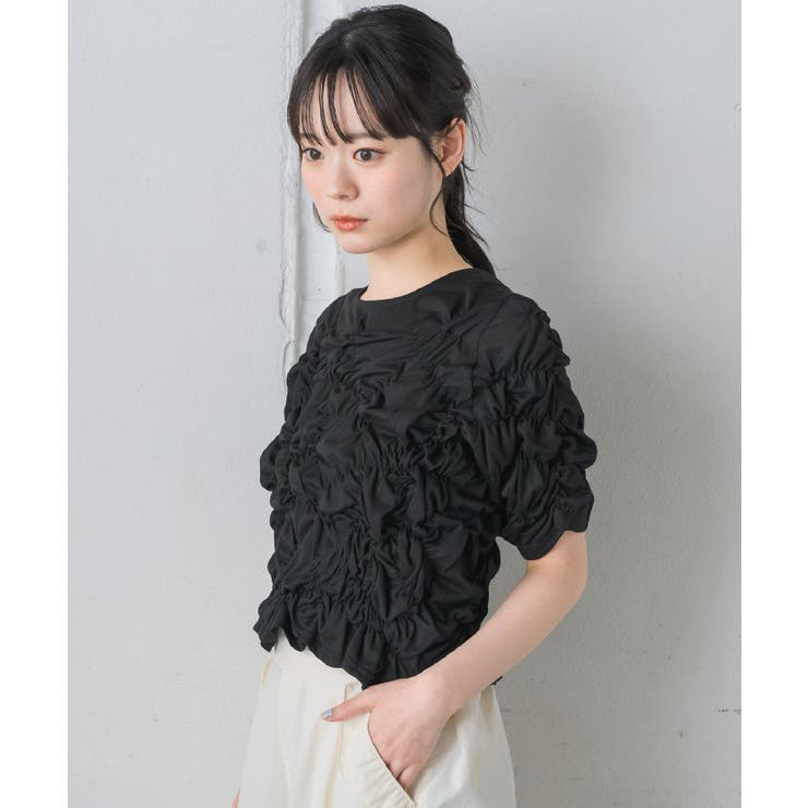 BLK1 | シャーリングカットソー | RETRO GIRL
