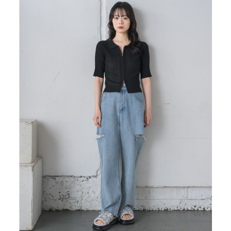 5分袖ZIPカーデ | RETRO GIRL | 詳細画像10 