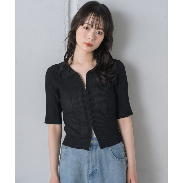 5分袖ZIPカーデ | RETRO GIRL | 詳細画像14 