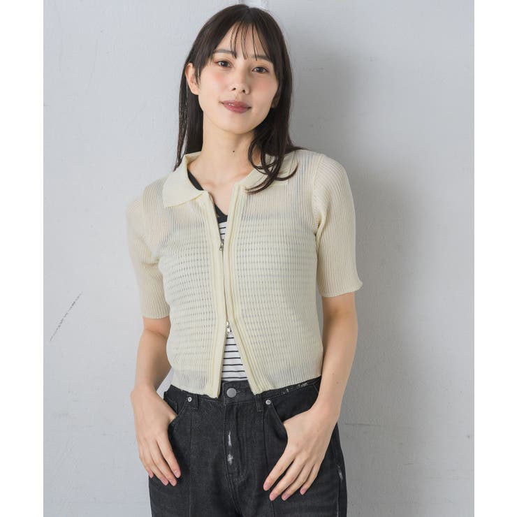 5分袖ZIPカーデ | RETRO GIRL | 詳細画像6 