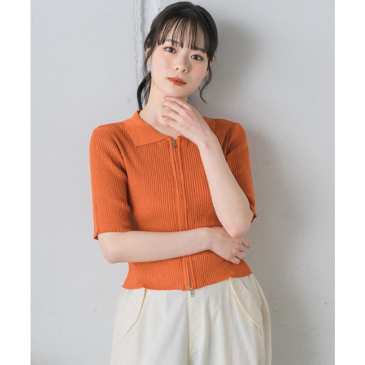 ORG0 | 5分袖ZIPカーデ | RETRO GIRL