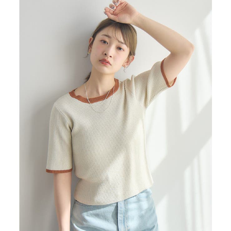 WHT4 | 配色5分袖ラメNT | RETRO GIRL