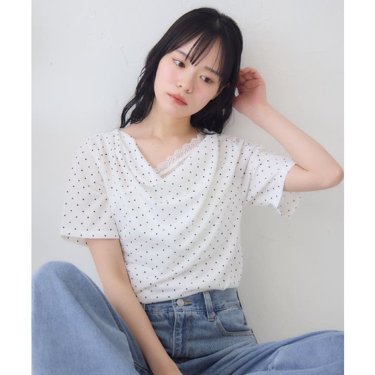 P/WHT | レースドッキングドレープCT | RETRO GIRL