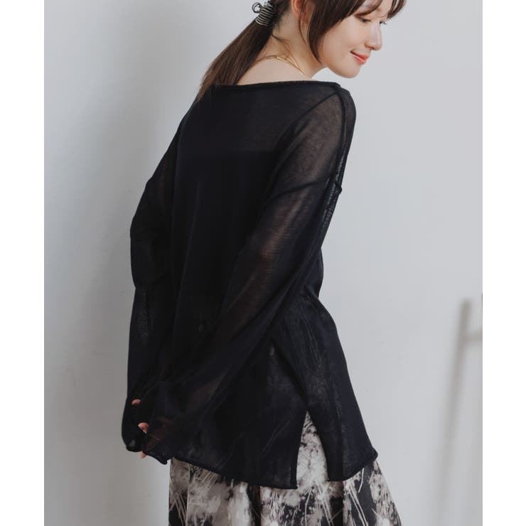 BLK1 | シアーニットプルオーバー | RETRO GIRL