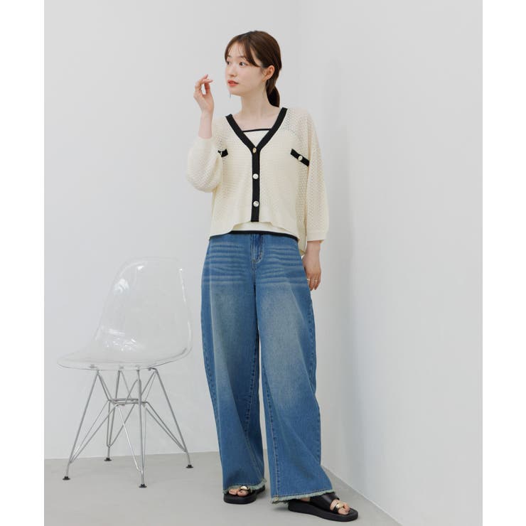 【セットアイテム】金釦透かし編みニットセット | RETRO GIRL | 詳細画像12 