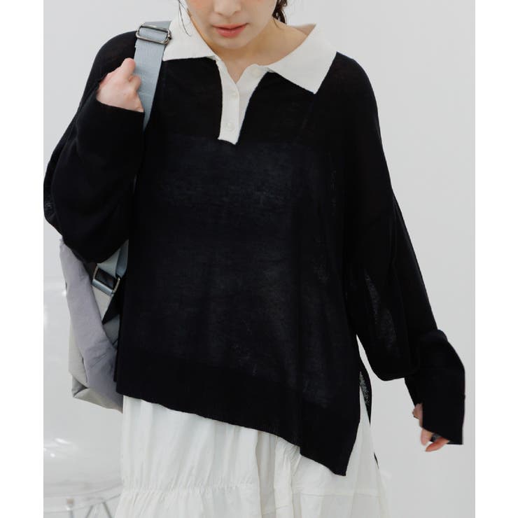 BLK1 | シアーポロニットPO | RETRO GIRL