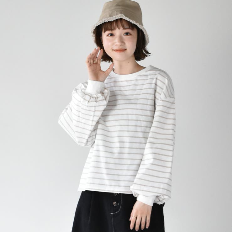 ◎RETRO GIRL◎ 袖ボリュームボーダーTee[品番：RTGW0002833]｜RETRO  GIRL（レトロガール）のレディースファッション通販｜SHOPLIST（ショップリスト）