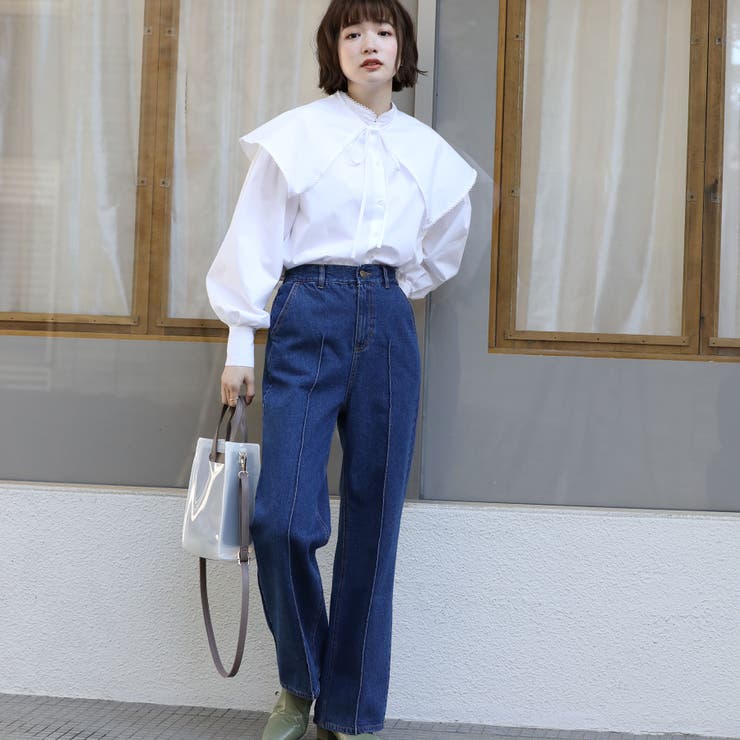 ◎RETRO GIRL◎ デカ襟2Wayブラウス[品番：RTGW0002699]｜RETRO