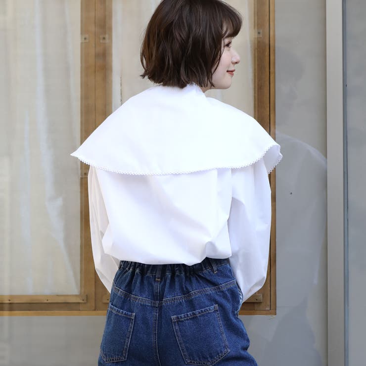 ◎RETRO GIRL◎ デカ襟2Wayブラウス[品番：RTGW0002699]｜RETRO