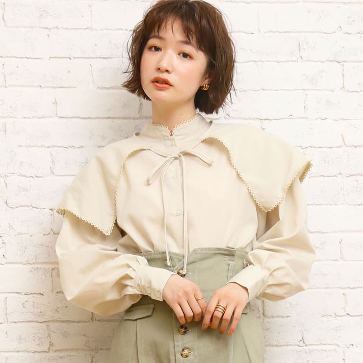 ◎RETRO GIRL◎ デカ襟2Wayブラウス[品番：RTGW0002699]｜RETRO