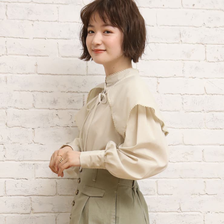 ◎RETRO GIRL◎ デカ襟2Wayブラウス[品番：RTGW0002699]｜RETRO