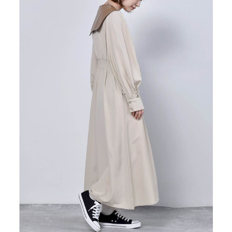 再入荷 七分袖 ラップワンピース カシュクールワンピース
