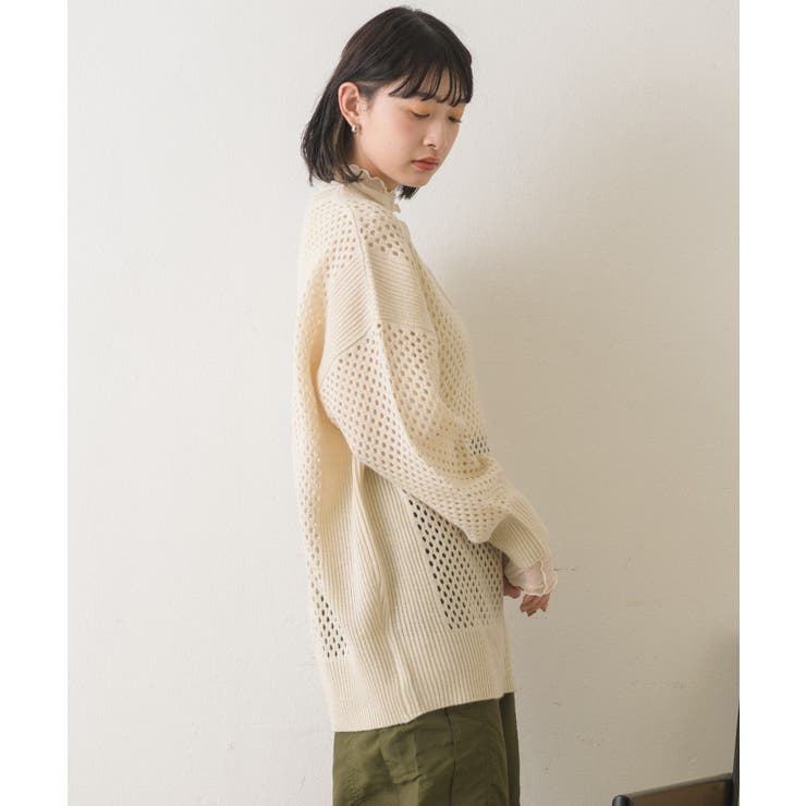 GRY2】メッシュスキッパーニットPO[品番：RTGW0006433]｜RETRO GIRL