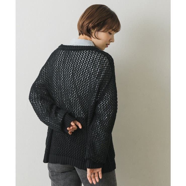 Chipchipshop星柄プリントメッシュ×ローゲージニットカーディガンy2k Chipchipshop星柄プリントメッシュ×ローゲージニットカーディガンy2k