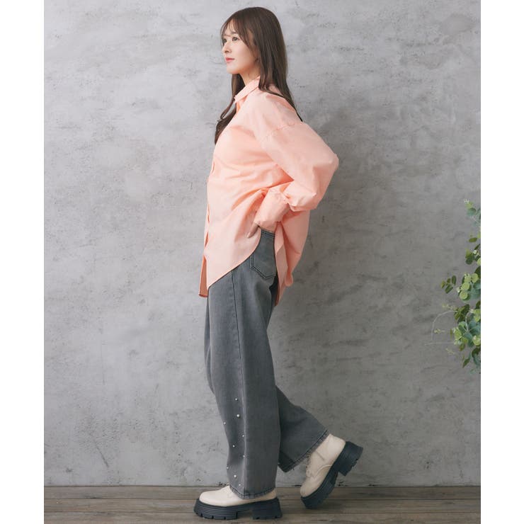 胸刺繍BIGシャツ | RETRO GIRL | 詳細画像13 