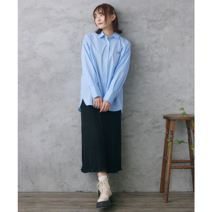 胸刺繍BIGシャツ | RETRO GIRL | 詳細画像19 