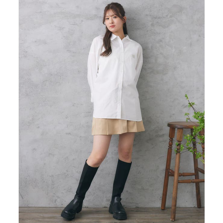 胸刺繍BIGシャツ | RETRO GIRL | 詳細画像2 