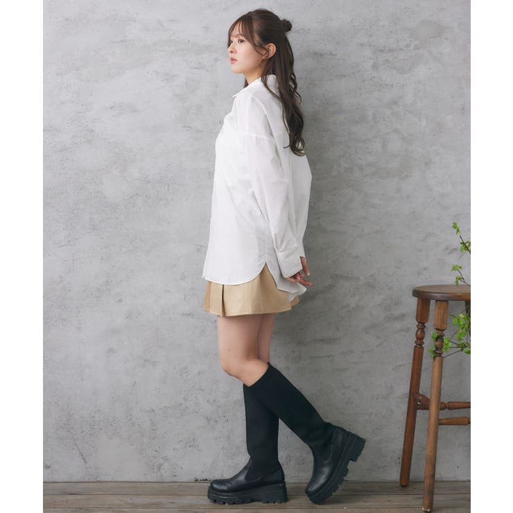 胸刺繍BIGシャツ | RETRO GIRL | 詳細画像4 