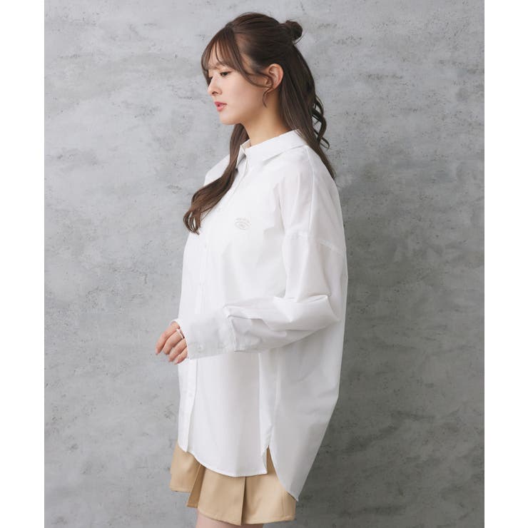 胸刺繍BIGシャツ | RETRO GIRL | 詳細画像8 