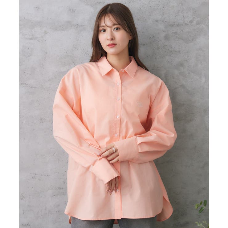 PNK0 | 胸刺繍BIGシャツ | RETRO GIRL