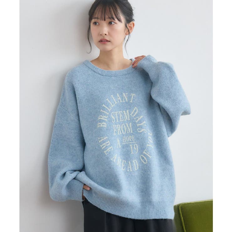 BLU0 | ラバープリントニット | RETRO GIRL