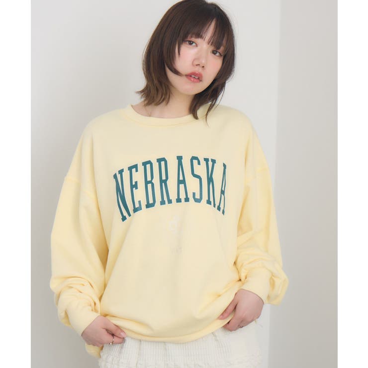 YEL0 | 発泡プリントトレーナー | RETRO GIRL