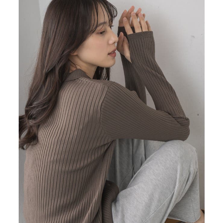 BRN0 | 襟付チビボタンカーデ | RETRO GIRL