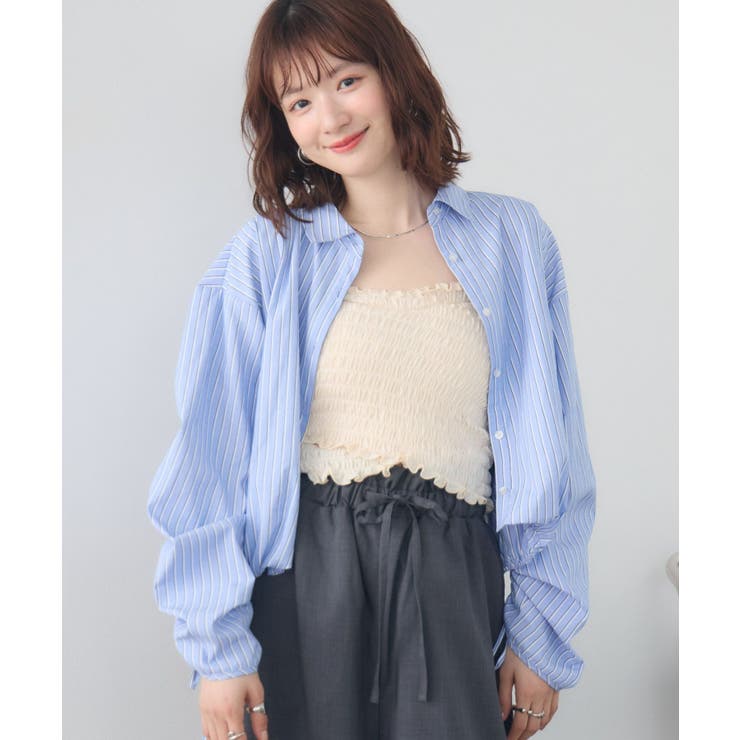 P/BLU | 裾タックシャーリングSH | RETRO GIRL