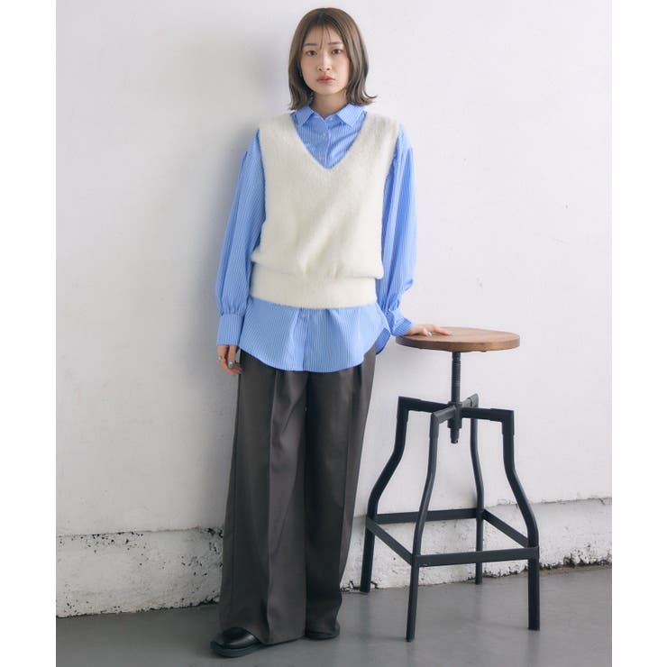 シャギーベストSETシャツ | RETRO GIRL | 詳細画像12 