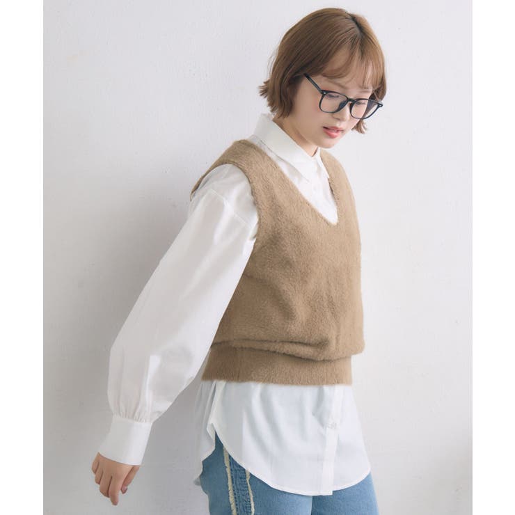 シャギーベストSETシャツ | RETRO GIRL | 詳細画像25 