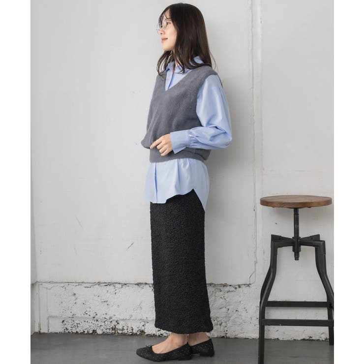 シャギーベストSETシャツ | RETRO GIRL | 詳細画像5 