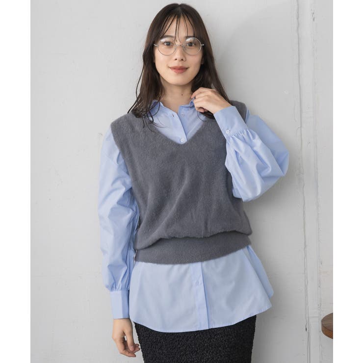 シャギーベストSETシャツ | RETRO GIRL | 詳細画像7 