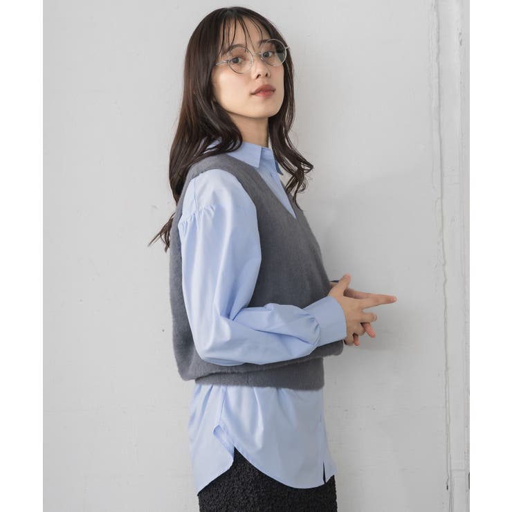 シャギーベストSETシャツ | RETRO GIRL | 詳細画像8 