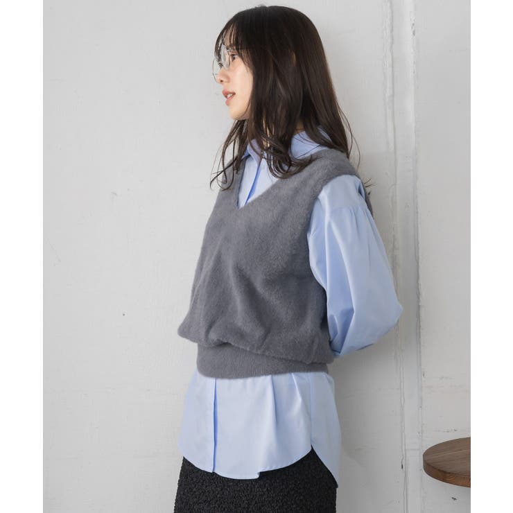 シャギーベストSETシャツ | RETRO GIRL | 詳細画像9 