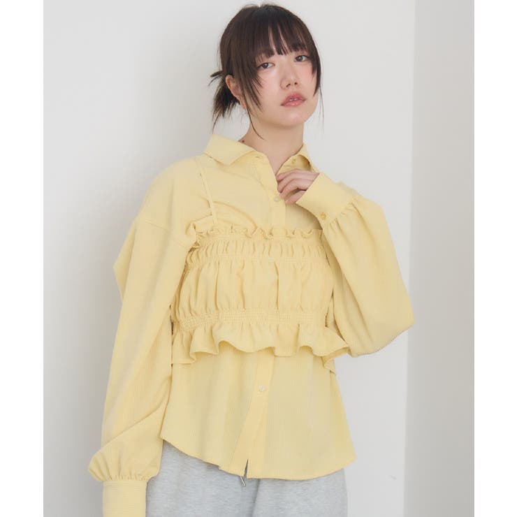 ギャザーキャミsetシャツ | RETRO GIRL | 詳細画像1 