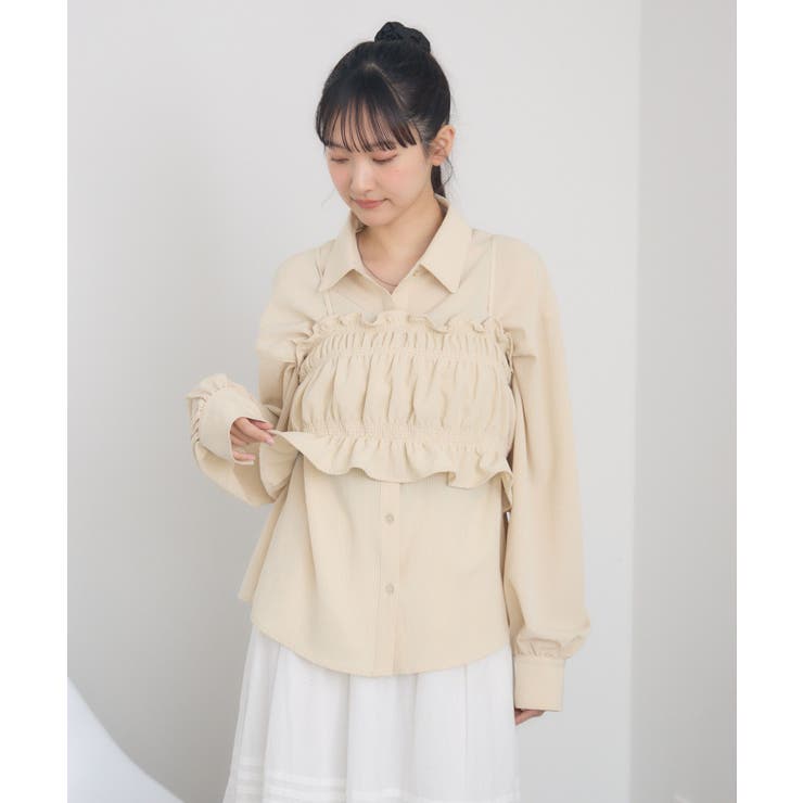 ギャザーキャミsetシャツ | RETRO GIRL | 詳細画像14 